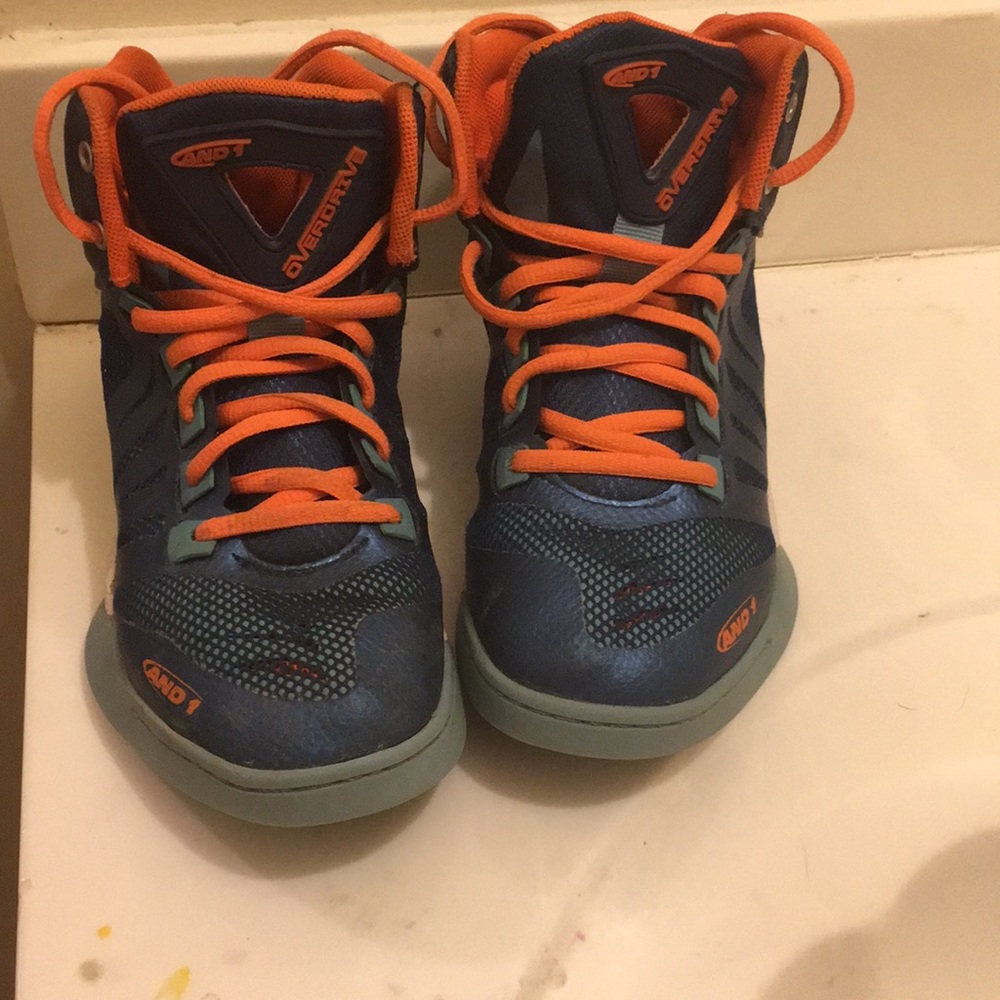 AND 1’s Orange, Teal, Blue, White (worn)